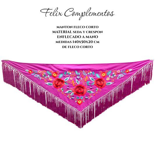 Manton Tres Rosas Fucsia
