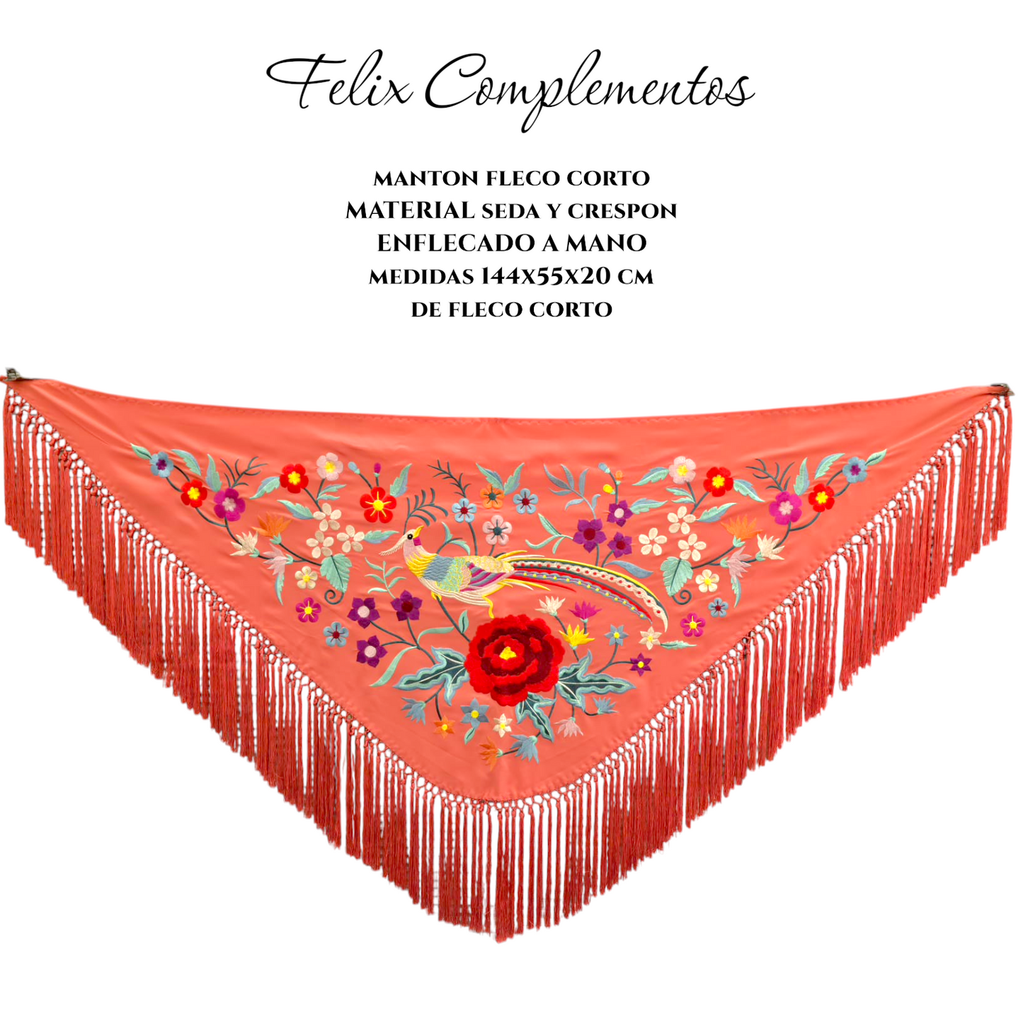 Large beige flower shawl