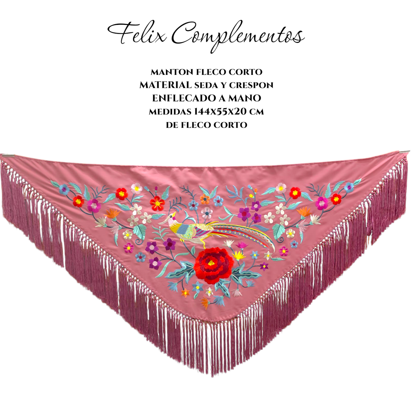 Large beige flower shawl