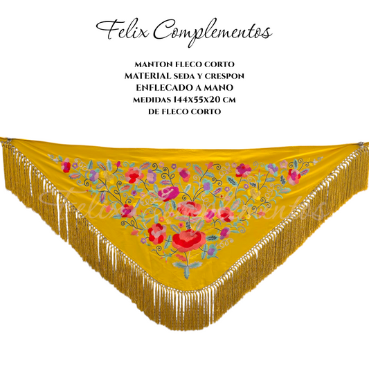 Manton mostaza con flor grande
