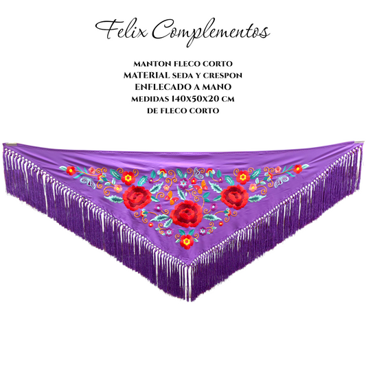 Manton tres Rosas Morado