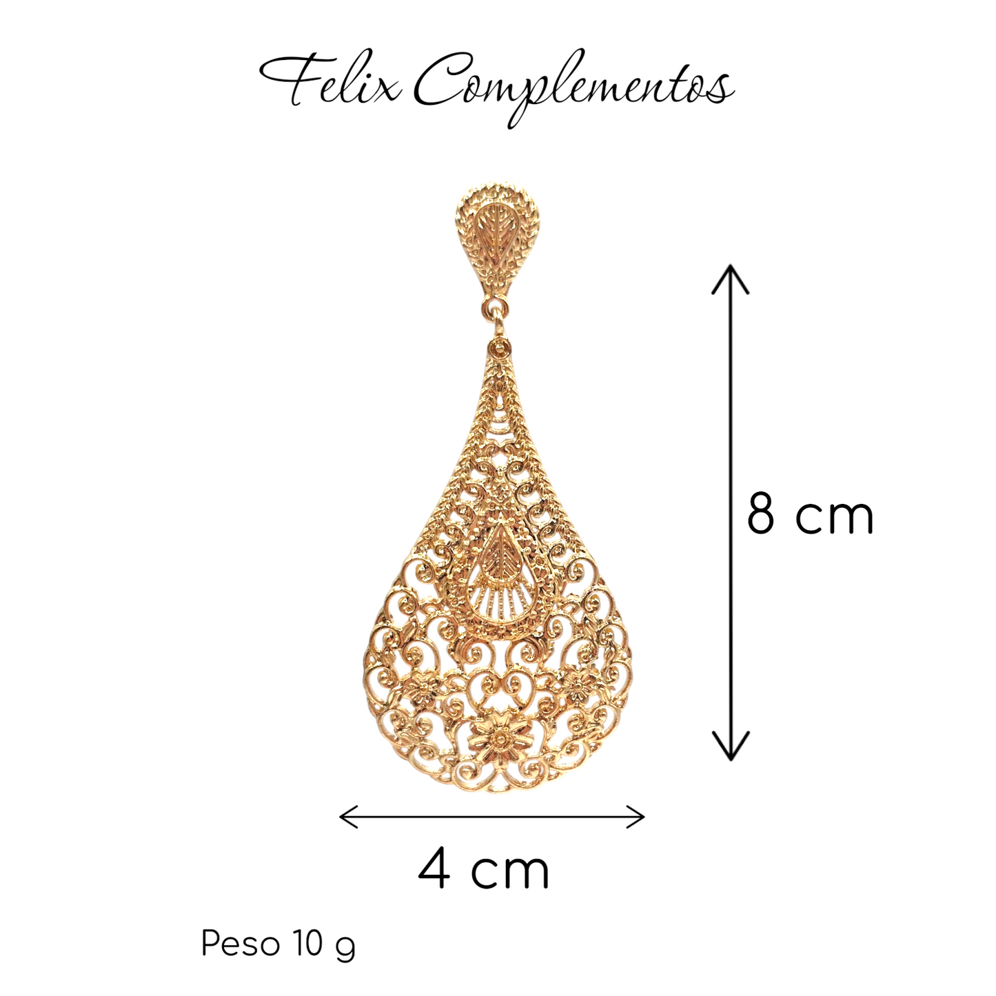 Pendiente Dorado Lagrima (F8)