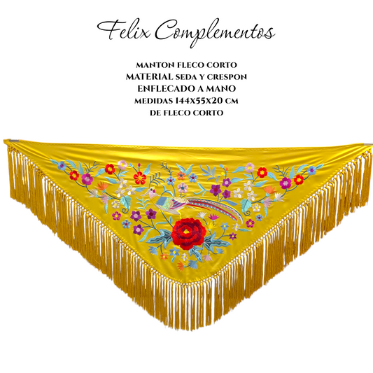 Large beige flower shawl