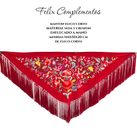 Manton rojo carmesi flor grande