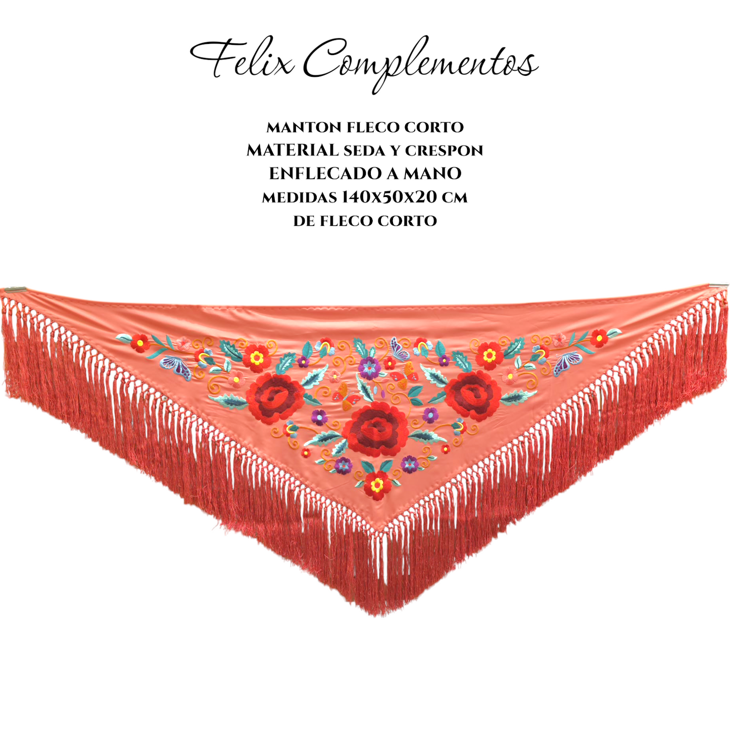 Manton tres Rosas Coral