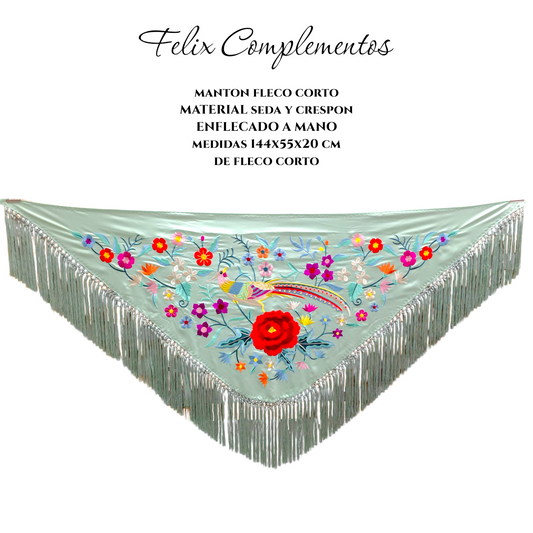 Large beige flower shawl