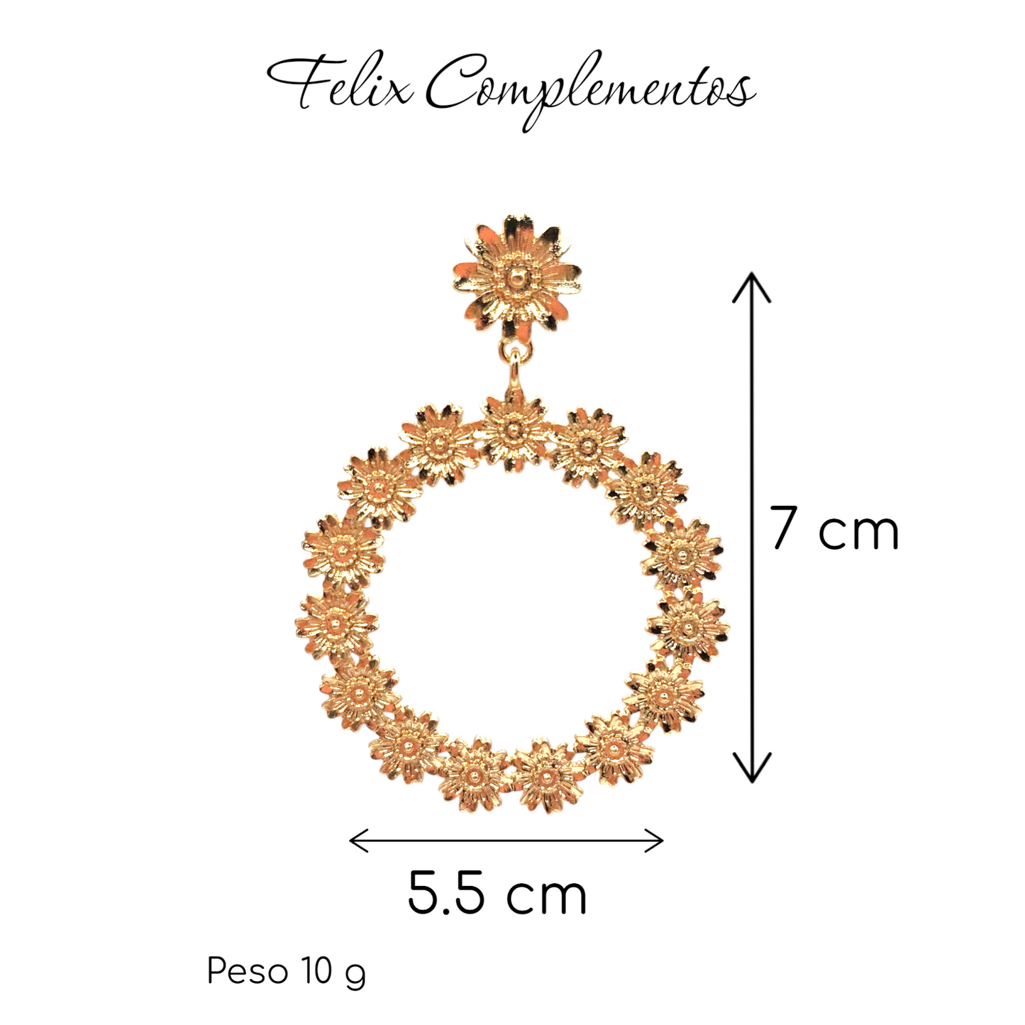 Silver flower hoop earring (M1)