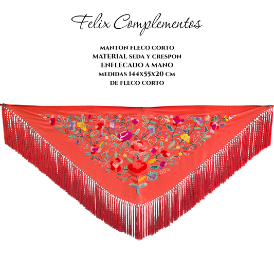 Manton Coral intenso flor grande