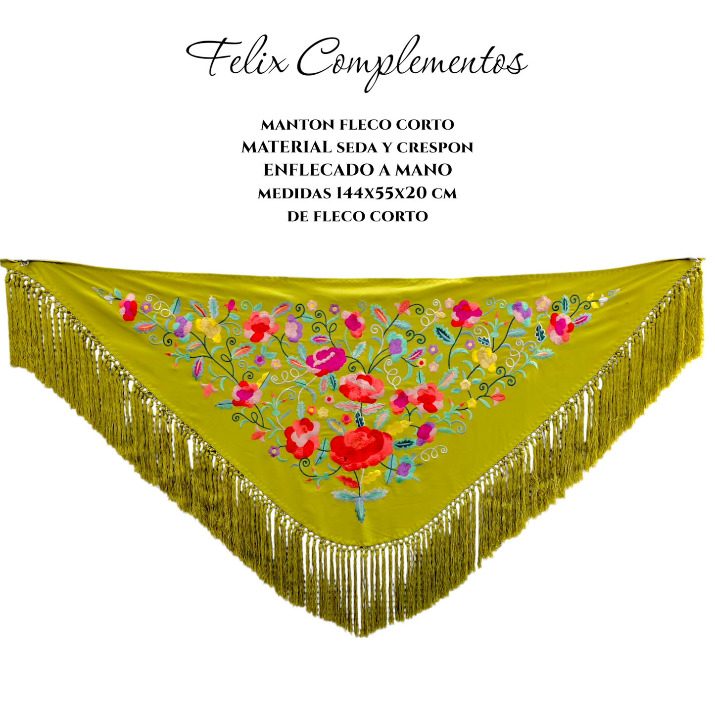 Manton flor grande Verde oliva