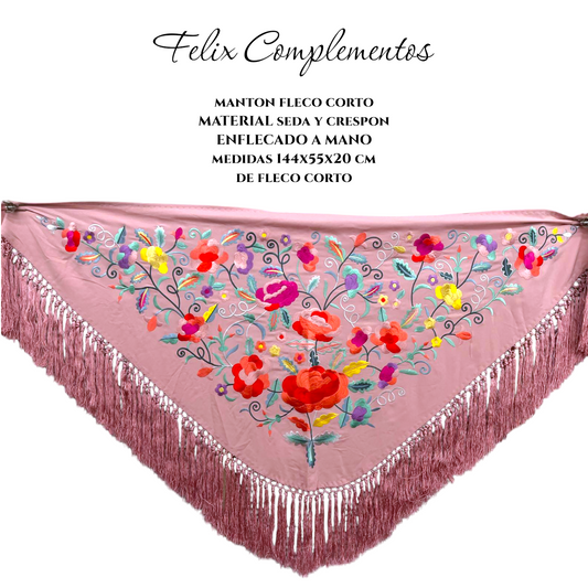 Manton rosa flor grande