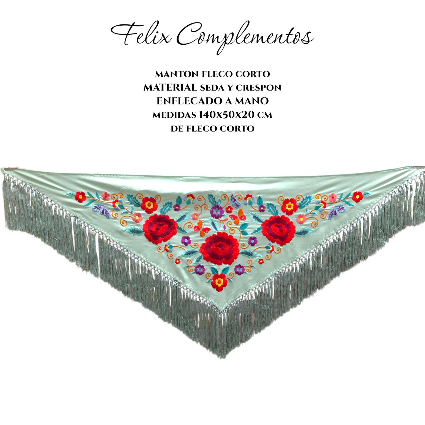 Manton Tres Rosas Verde Menta