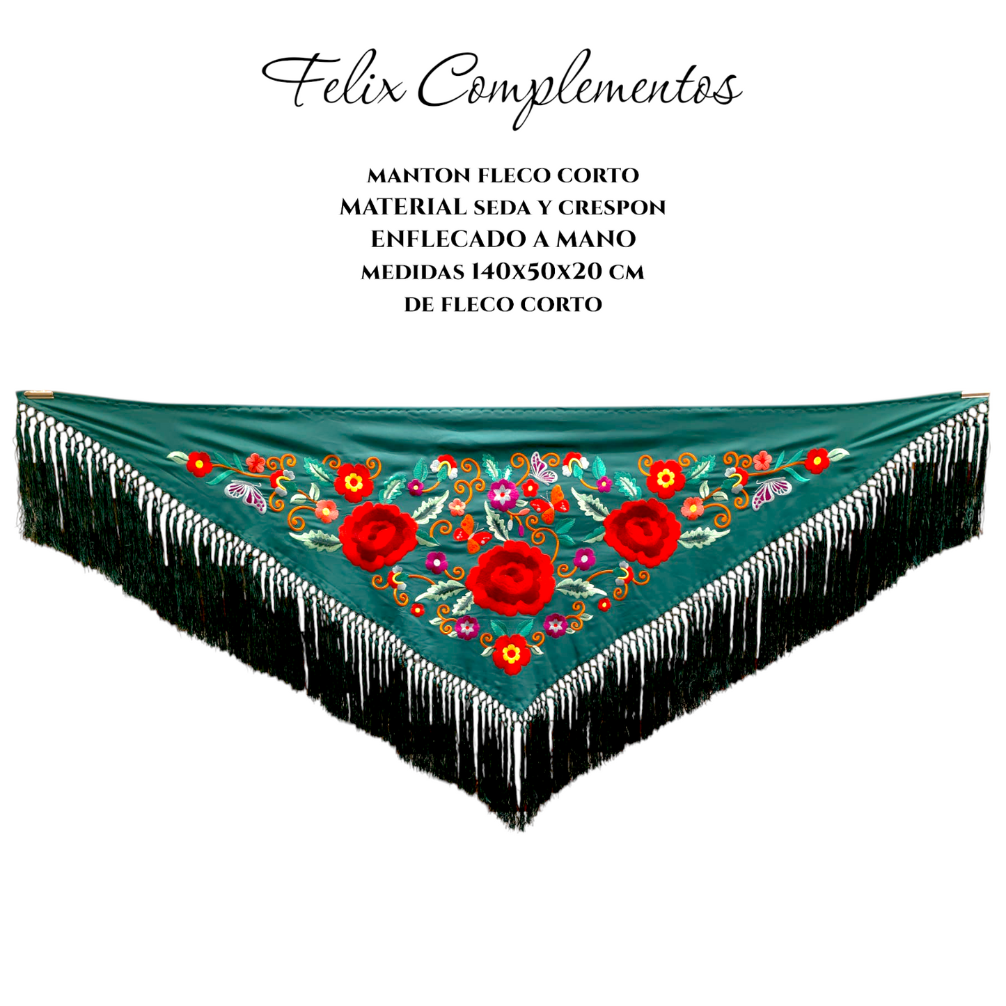 Manton Tres Rosas Verde Botella