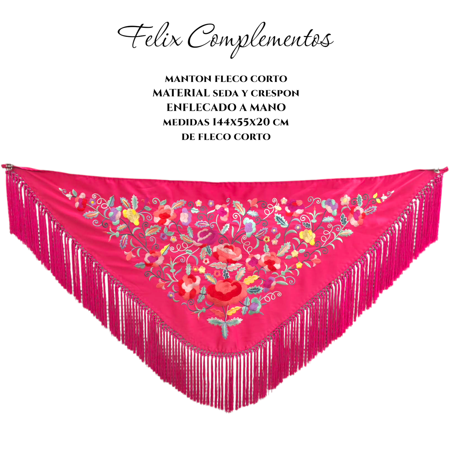 Manton flor grande Fucsia intenso