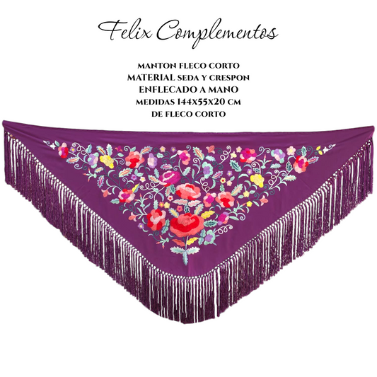 Manton flor grande Morado