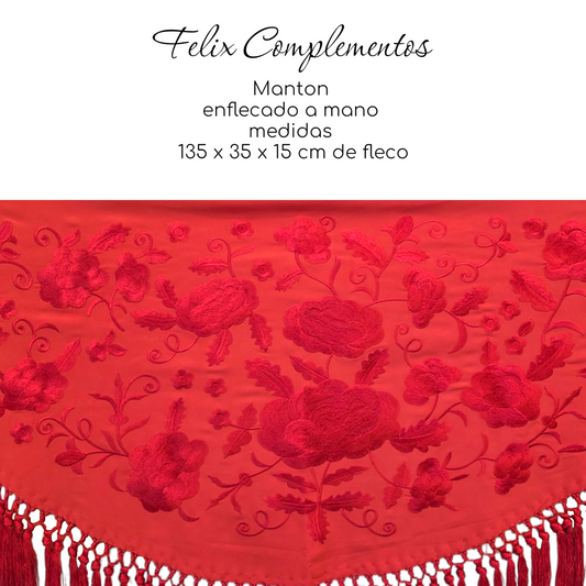 Manton Mediano Rojo con Rojo