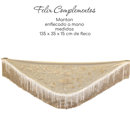 Manton pequeño Beige con Beige