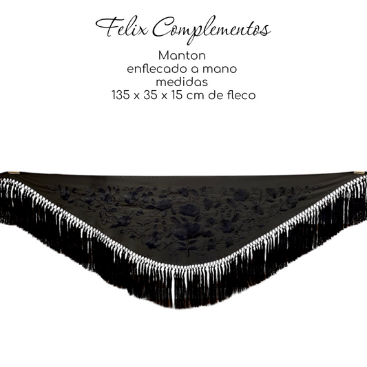 Manton pequeño Negro con Negro