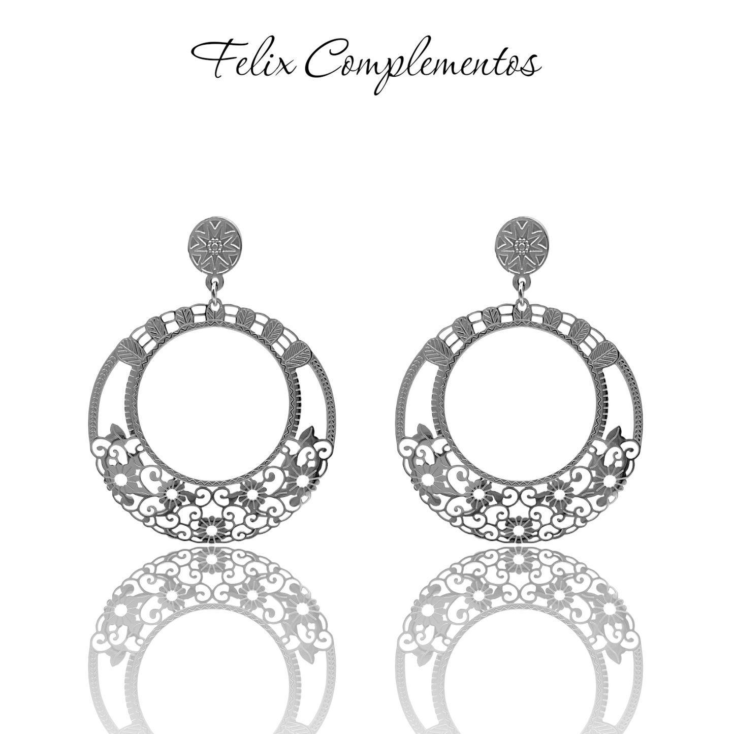 Classic openwork steel earring