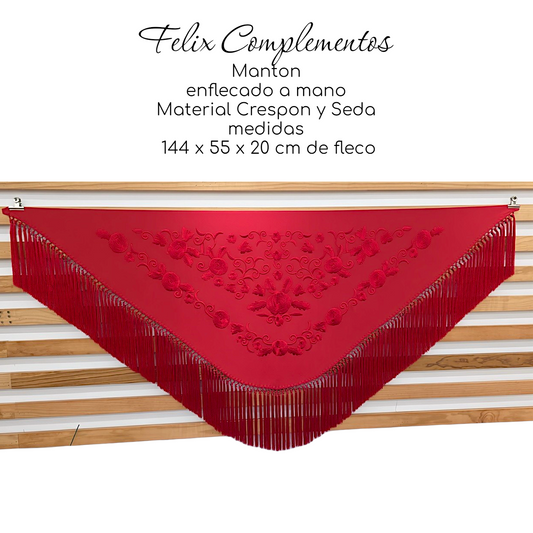 Manton Grande Rojo con Rojo