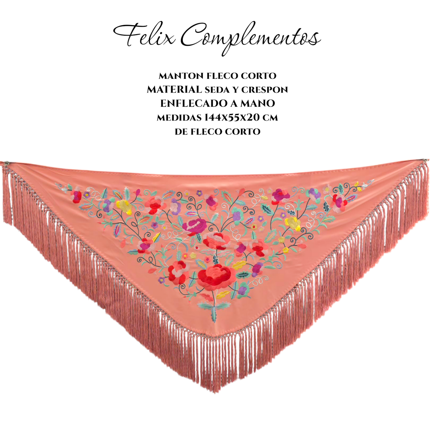 Manton flor grande Salmon