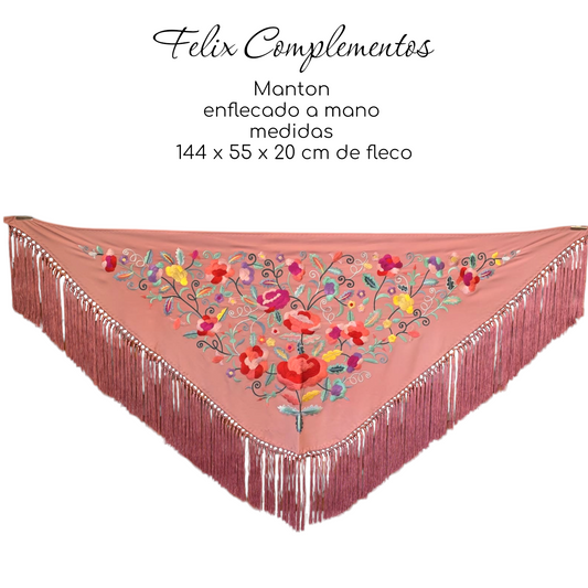 Manton Flor grande Rosa maquillaje