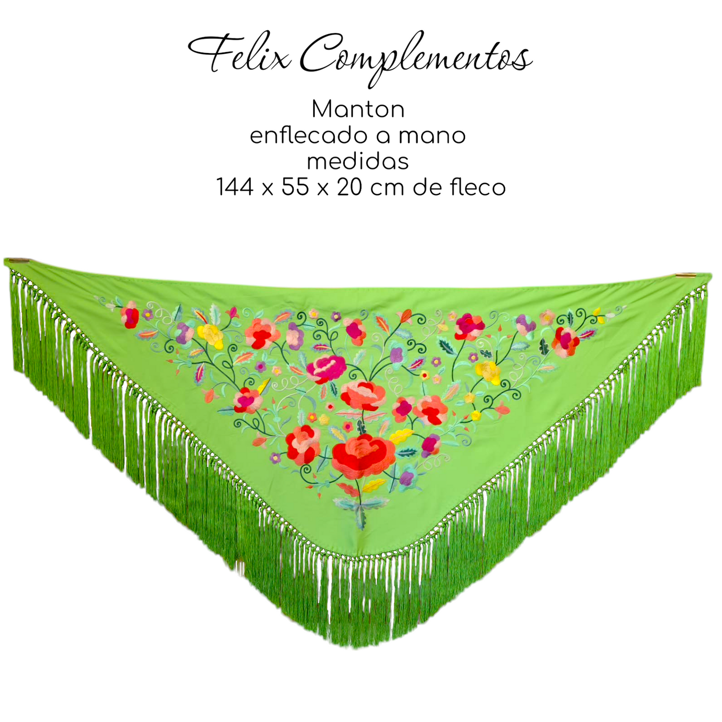 Manton Flor grande Verde Lima