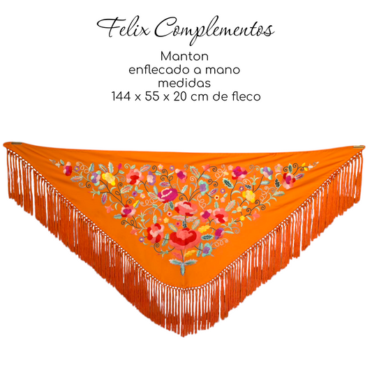 Manton Flor grande Naranja