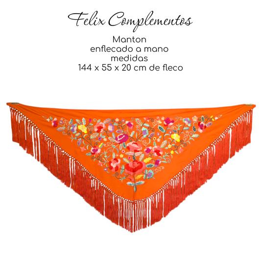Manton Flor grande Mandarina