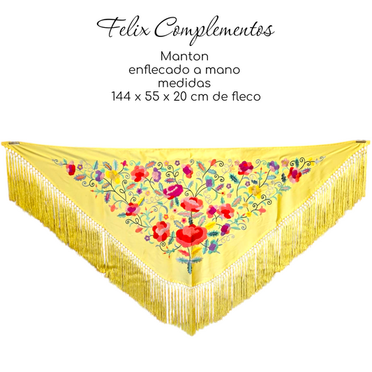 Manton flor grande Amarillo