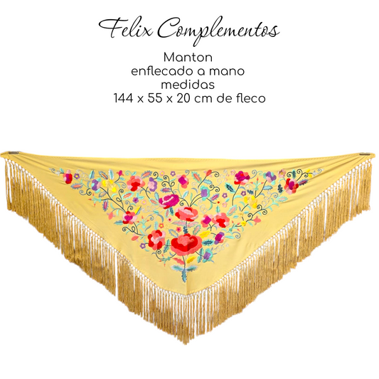 Manton Flor grande Amarillo platano