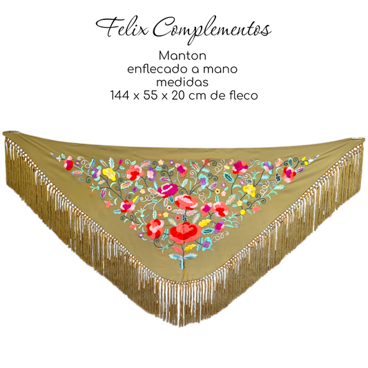 Manton Flor grande Verde Kaki