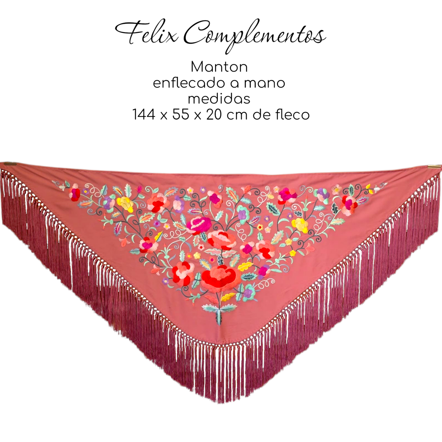 Manton Flor grande Rosa Ponche