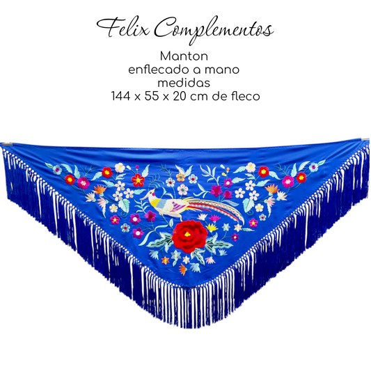 Large beige flower shawl