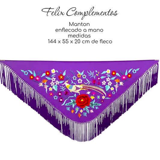 Large beige flower shawl