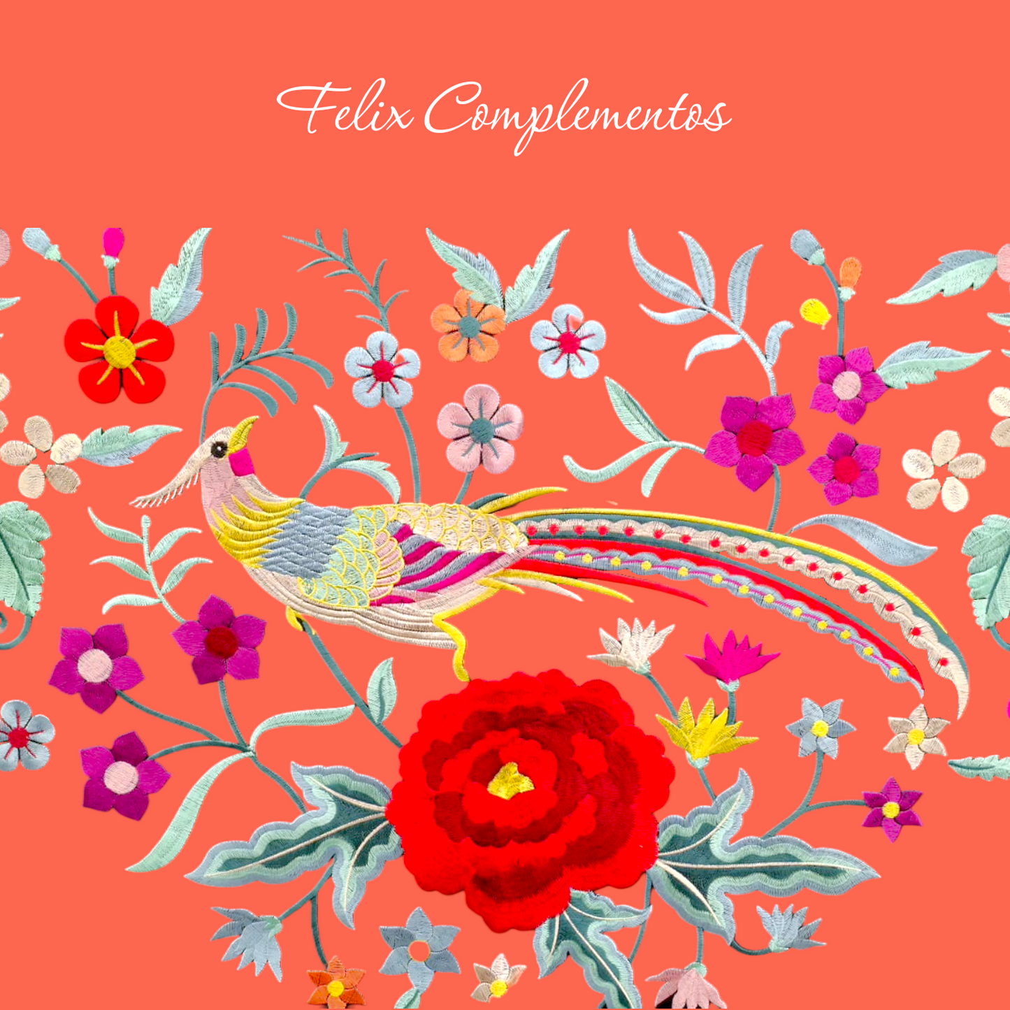 Large beige flower shawl