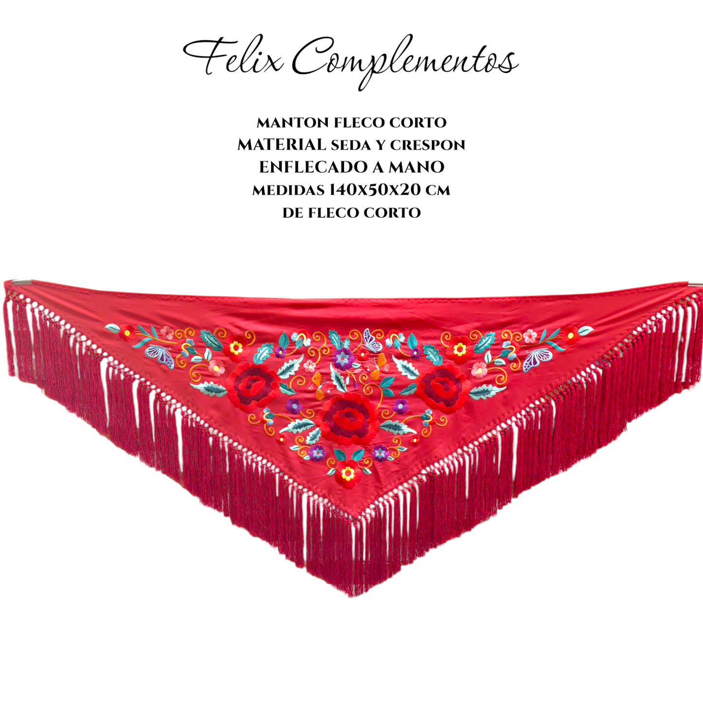 Manton tres rosas Rojo