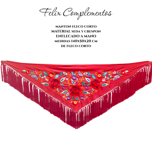 Manton tres rosas Rojo