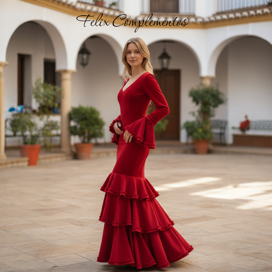 Vestido flamenca rojo  (M2)