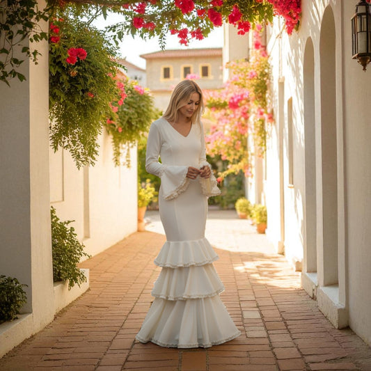 Vestido flamenca blanco (M5)