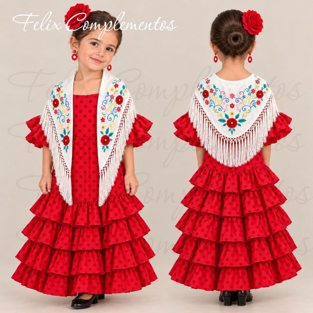Manton Niña Ros Coeli Blanco