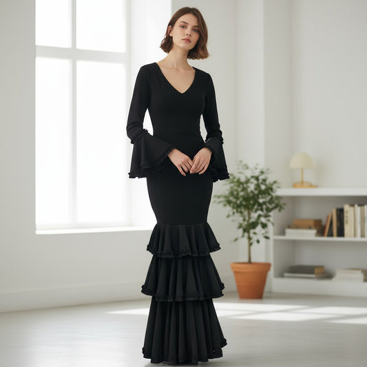 Vestido flamenca negro  (M1)